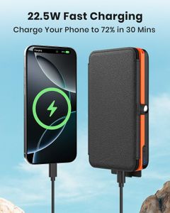Hiluckey Solar Charger 25000mAh Power Bank – 4 Panels, USB-C, Waterproof