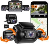 HUPEJOS 360° 4K Dash Cam, 4 Channel Camera 2K Front +1080P*3 Left Right Rear, 5GHz WiFi GPS Dash Camera for Car, Voice Control, Front 4K+1080P*2, 128GB Card, Night Vision, 24Hrs Parking Mode (V80-4CH)