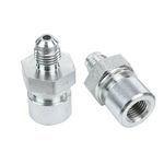 AC PERFORMANCE 3AN to 3/16" Inverted Flare Brake Line Fitting Adapter,Zinc Steel 2PCS