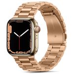 Tasikar Band Compatible with Apple Watch Band 42mm (Series 10) 41mm 40mm 38mm Premium Stainless Steel Metal Replacement Strap Compatible with Apple Watch SE Series 10 9 8 7 6 5 4 3 2 1 (Rose Gold)