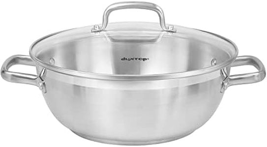 Duxtop Professional Stainless Steel Cooking Pot, 5.7-Quart Stock Pot with Glass Lid, Impact-Bonded Technology