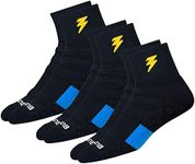 BLITZSOX Hi-Tech Performance Athletic Quarter Length Socks for Men Women (Tennis, Running, Fitness & Training), Pack of 3, UK Size: 9-11