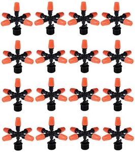5-Head Misting Spray Nozzle Garden 360 Rotating Sprinklers Micro Irrigation System Fog Mist Cooling Nozzle Adjustable Closable Spray Mister Nozzle For Patio Misting System Outdoor Cooling System,1/2"