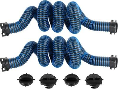 OUTPRIZE 20FT RV Sewer Hose Extension Camper Sewer Hose Extension with Caps | EXTREME Heavy Duty 24 Mil, TPE Material, Abrasion Resistance and Crush Protection, Blue
