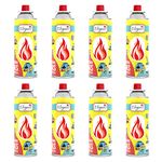 SET OF 8 | Elegant STOVE GAS (220g) | 400ml - Butane Gas for Camping, Heater Cooker | HIGH Performance Gas Canisters for BBQ