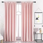 nanbowang Pink Velvet Curtain for Living Room Super Soft Velvet 120 Inches Long Curtains Blackout Curtains for Bedroom Heavy Velvet Curtains Grommet Velvet Curtain Panels Set of 2 Panels Light Pink