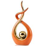 FJS Home Decor Modern Art Ceramic Statue, Orange Coffee Table Decor, Hous Decorations for Living Room Dining Room Table Centerpiece Bookshelf (12.2" H)
