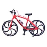 Ailejia Finger Racing Bicycle Mountain Bike Cake Topper Mini Dirt Bike Bicycle Model Cool Boy Toy (Racing Bike Red)