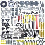 Habow 150pcs Technic-Parts Axle-Pin-Connector Compatible with Lego-Technic, Wheels Link Chain Steering Technic-Suspension Engine Technic Linear Actuator Shock Absorber MOC-Replacement-Pieces