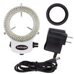 AmScope - 144 LED Ring Light for Stereo Microscopes, Adjustable Light Source Illuminator - White - LED-144W-ZK