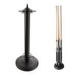 GSE Games & Sports Expert Stand-Style Metal Billiard Pool Cue Rack Only, Holds 6 Pool Cue Sticks, Floor Stand Billiard Cue Rack (Matte Black)