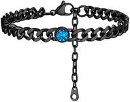 Thick Ankle Bracelet December Birthstone Foot Jewelry Black Anklet For Women Men