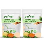 Parisar Herbal Wax Powder for Hair Removal with Sandalwood, Natural & Painless Waxing for All Skin Types, Gentle Formula for Hands, Legs, Underarms, Bikini & Intimate Area, Soothing & Effective, 100 gm (Pack of 2)