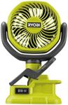 Ryobi RCF18-0 18V ONE+ Cordless 10cm Clamp Fan (Bare Tool) Hyper Green