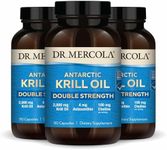 Dr. Mercola Antarctic Krill Oil Double Strength - 2,000 mg - Omega-3 Supplement with EPA & DHA - Supports Brain, Heart, Joint & Immune Health - GMO-Free & Gluten-Free - 270 Capsules (90 Servings)