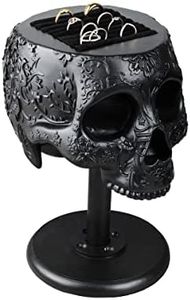 GUTE Skull﻿ Ring Holder 8" H Skull Decor, Goth Decor, Ring Organizer, ﻿Ring Storage Display, Jewelry Holder Trinket Tray for Rings!