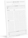 Bliss Collections Meeting Notes Notepad with 50 Undated 6 x 9 Tear-Off Sheets - Minimalist Tracker, Organizer, Scheduler - Keep Track of Attendees, Agenda, Action Items and Notes, Made in the USA