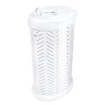 Ubbi Stainless Steel Nappy Bin, Odour Locking, No Special Bag Required, Award-Winning Diaper Pail, Cassette Free Disposal System, Herringbone