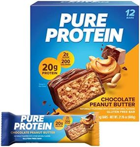 Pure Protein Bars, High Protein, Nutritious Snacks to Support Energy, Low Sugar, Gluten Free, Chocolate Peanut Butter, 1.76oz, 12 Count (Packaging May Vary)