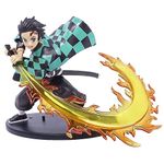 Awestuffs Tanjiro Demon Slayer Large Action Figure Limited Edition Figure Manga Toy (Tanjiro Flaming Sword)