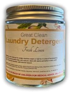 Great Clean Premium Travel Laundry Detergent Powder - Effective for Both Sink and Single Machine Wash - 120mL (Unscented)