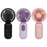 Ackdine Mini Portable Fan - Handheld Fan, 3 Pack USB Rechargeable Personal Fan, Battery Operated Lightweight Small Makeup/Pocket Fan with 3 Speeds For Stylish Girl Boys Women Men Office Outdoor Travel