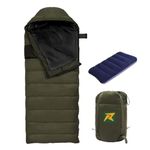 Rocksport Karakoram -5° to + 5°C Rectangular Camping Sleeping Bag for Adults Winter with Detachable Fleece Liner for Customizable Warmth l Free Air Pillow & Adventure Pass