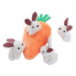 Amazon Basics Rabbit and Carrot Puppy/Dog Toys for Hide and Seek with Soft Plush, 5 Count (Pack of 1) Orange and White