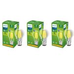 PHILIPS Full Glow 9-watt B22 Clear LED Bulb | Warm White, Pack of 3