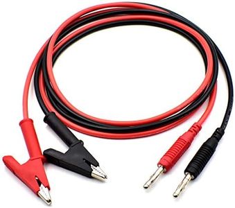 2Pcs 4mm Banana Plug to Crocodile Alligator Clip Test Lead Wire Cable Set 14AWG 1M / 3 feet / 39 inches for Multimeter Oscilloscope