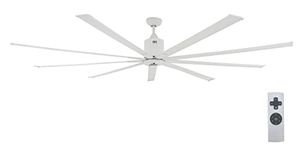 iLiving HVLS Big Ceiling Fan with IR Remote, High Volume Low Speed Fan, Reversible (88-Inch / 13600 CFM), White