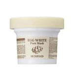 SKINFOOD Egg White Pore Mask 3.52 oz. (100g) - Pore Refining Wash off Mask, Tightens Pores, Removes Blackheads and Dead Skin Cells, Skin Smooth and Soft - Exfoliating Skin Mask - Wash Off Face Masks