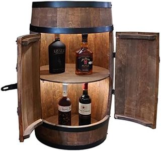 CREATIVE COOPER Casier à vin en bois avec porte LED - Armoire à alcool - Étagère à bouteilles en bois - Baril en bois - Meuble en bois - Porte-vin - Baril à vin - Baril avec porte - Minibar 80cm wenge