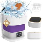 Portable Mini Washing Machine, 11L Large Capacity Portable Washer Small Washing Machine, Folding Lavadora Portatil Dryer for Underwear Apartment Travel Camping (Purple)