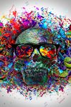 Graffiti Colorful Abstract Art Skull Poster 12x18 inch