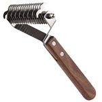 onebarleycorn coat king undercoat rake dog grooming comb,dog brushes for Shedding Stripping Brush Pet Dematting Comb for Dogs and Cats(9+17 Dual Blades)