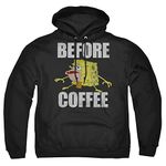 Popfunk Classic Spongebob Before Coffee Meme Unisex Adult Pull-Over Hoodie, Black, XX-Large