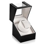 TOPWAY Single Automatic Watch Winder: Watch Winder Box Bidirection Rotation for Women and Men Mechanical Watch - Battery Powered or Type-C