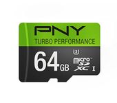 PNY U3 Turbo Performance 64GB High Speed MicroSDXC Class 10 UHS-I, up to 90MB/sec Flash Card (P-SDUX64U390G-GE)