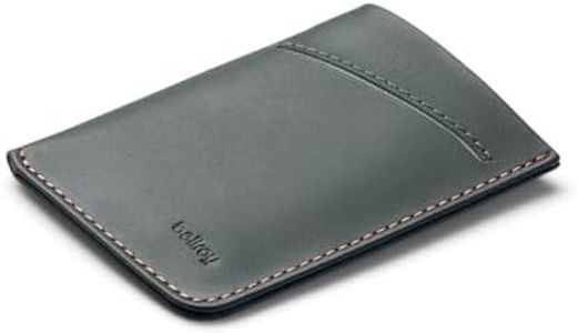 Bellroy Card Sleeve (Premium Leather Card Holder or Minimalist Wallet, Holds 2-8 Cards or Business Cards, Folded Note Storage) - Everglade
