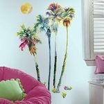 RoomMates Watercolor Palm Trees Peel and Stick Giant Wall Decals (PVC, 23" x 47-inch)