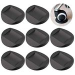 Furniture Cups - Bed Stopper, Rubber Furniture Coasters Cups with Anti-Sliding Floor Grip fits to All Floors & Wheels of Furniture, Sofas, Beds, Chairs, Prevents Scratches, Black (Set of 8) (Round)