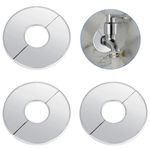 3 Pack Escutcheon Plate Plumbing Cover Plates Wall Split Flange Stainless Steel Round Pipe Flange Faucet Flange Toilet Flange Escutcheon Ring Flange for 2 Inch Diameter Pipe