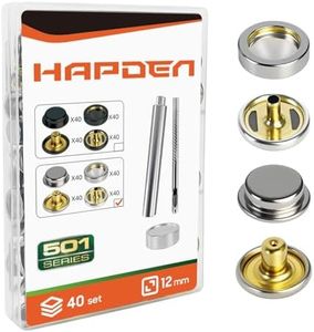 Upgraded Canvas Snap Kit，40 Sets of Blind Holes Heavy Duty Snaps, Firm Snaps for Fabric, Canvas, Clothing & More (Silver, 12MM)