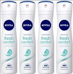 NIVEA FRESH COMFORT PACK OF 4 Deodorant Spray - For Women (600 ml, Pack of 4)