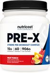 Nutricost Pre-X Xtreme Pre-Workout Complex Powder, Fruit Punch, 60 Servings, Vegetarian, Non-GMO and Gluten Free