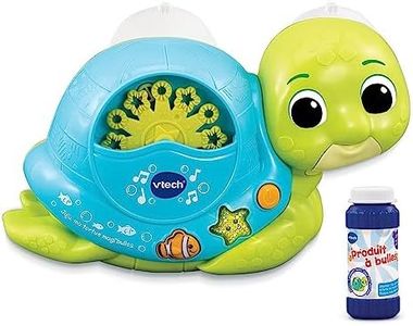 VTech - Juju, Ma Tortue Magi'Bulles, Jouet de Bain Bébé, Animal Interactif, Machine à Bulles de Savon, 2 Ventouses de Fixation, Cadeau Enfant Fille et Garçon Dès 1 An - Contenu en Français