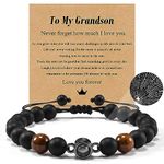 YELUWA Grandson Bracelet Grandson Gifts from Grandma Grandparents, Birthday Christmas Graduation Gifts for Grandson Teenage Teen Boy Gift Valentine's Day Back to School Gift