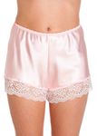 undercover lingerie F58 Womens Luxury Satin French Knickers Pink WMS