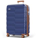 Vipbox Luggage 28 Inch (3-Years VIP Service) Hardside Expandable Large Capacity Travel Suitcase Ultra Durable 100% Polycarbonate Lightweight with TSA Lock Spinner Wheels, Classic Blue